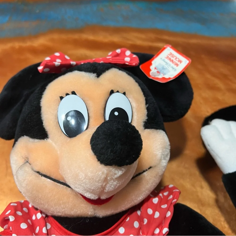 Vintage Disneyland Minnie and Mickey Plush 18” made in Korea